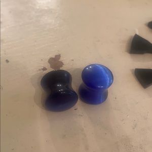 Blue glass 1/2 inch plugs